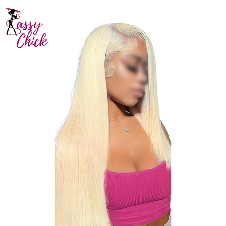 Highlight Brazilian 28inch 13x4 Straight Human Hair Wig Sassy Chick Logo