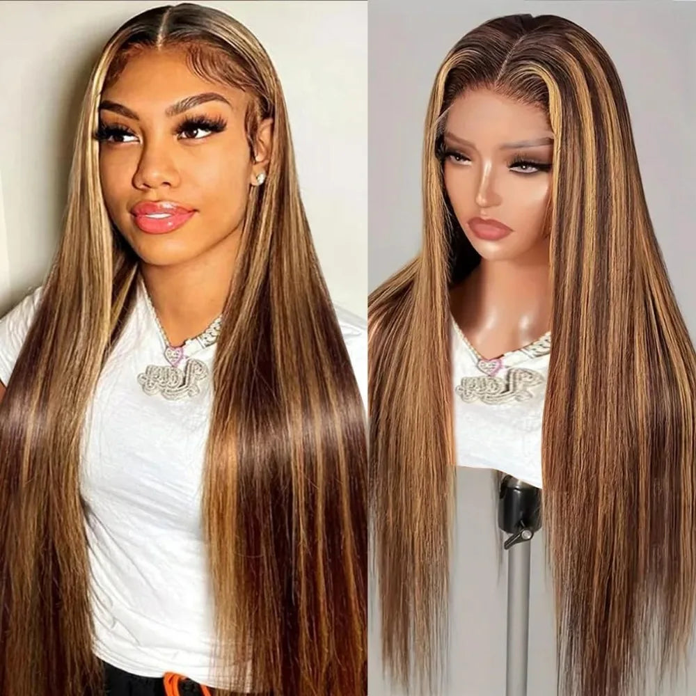 Highlight Brazilian 28inch 13x4 Straight Human Hair Wig