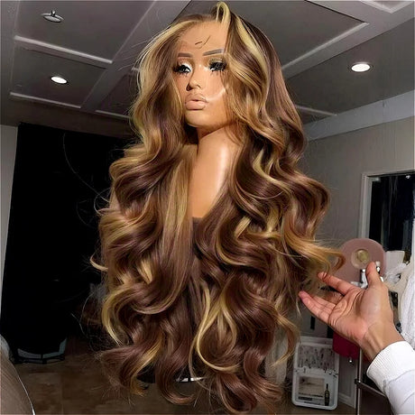 Highlight Ombre Body Wave Lace Frontal Wig Human Hair