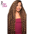 Highlight Ombre Deep Wave 13x4 HD Lace Frontal Wigs Human Hair Sassy Chick Logo 