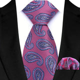 Pink Hight Quality Solid Stripes Paisley Light Purple Necktie