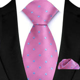 Pink Hight Quality Solid Stripes Paisley Light Purple Necktie