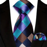 Multicolor Hight Quality Solid Stripes Paisley Light Purple Necktie