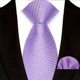 Purple Hight Quality Solid Stripes Paisley Light Purple Necktie