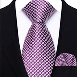 Purple Hight Quality Solid Stripes Paisley Light Purple Necktie