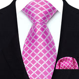 Pink Hight Quality Solid Stripes Paisley Light Purple Necktie