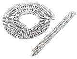 Silver Hip-Hop Iced Out 30" Rhinestone Bling Men's Jewelry