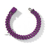 size of Peuple bracelet HipHop Cuban Chain Rhinestone Jewelry