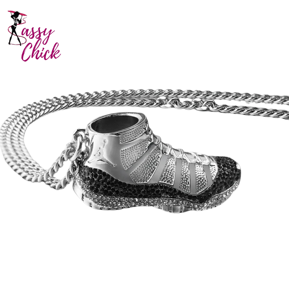 Hip Hop Pendant Stainless Steel Shoes Necklace Sassy Chick Logo