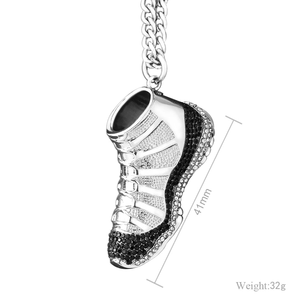 Size of Hip Hop Pendant Stainless Steel Shoes Necklace