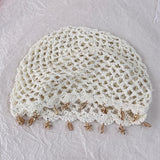 White Hollowed Out Woven Pullover Crochet Headwrap