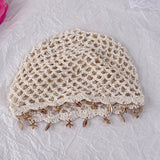 Pink Hollowed Out Woven Pullover Crochet Headwrap