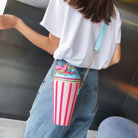 Model using Ice Cream Style Shoulder Bag