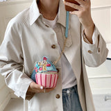 Model using Ice Cream Style Shoulder Bag