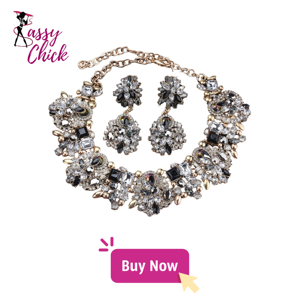 Indian Rhinestone Necklace Jewelry Set