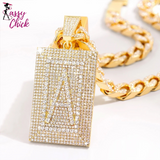 Initial Name Pendant Rhinestone Necklace Sassy Chick Logo