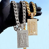 Gold Silver Initial Name Pendant Rhinestone Necklace