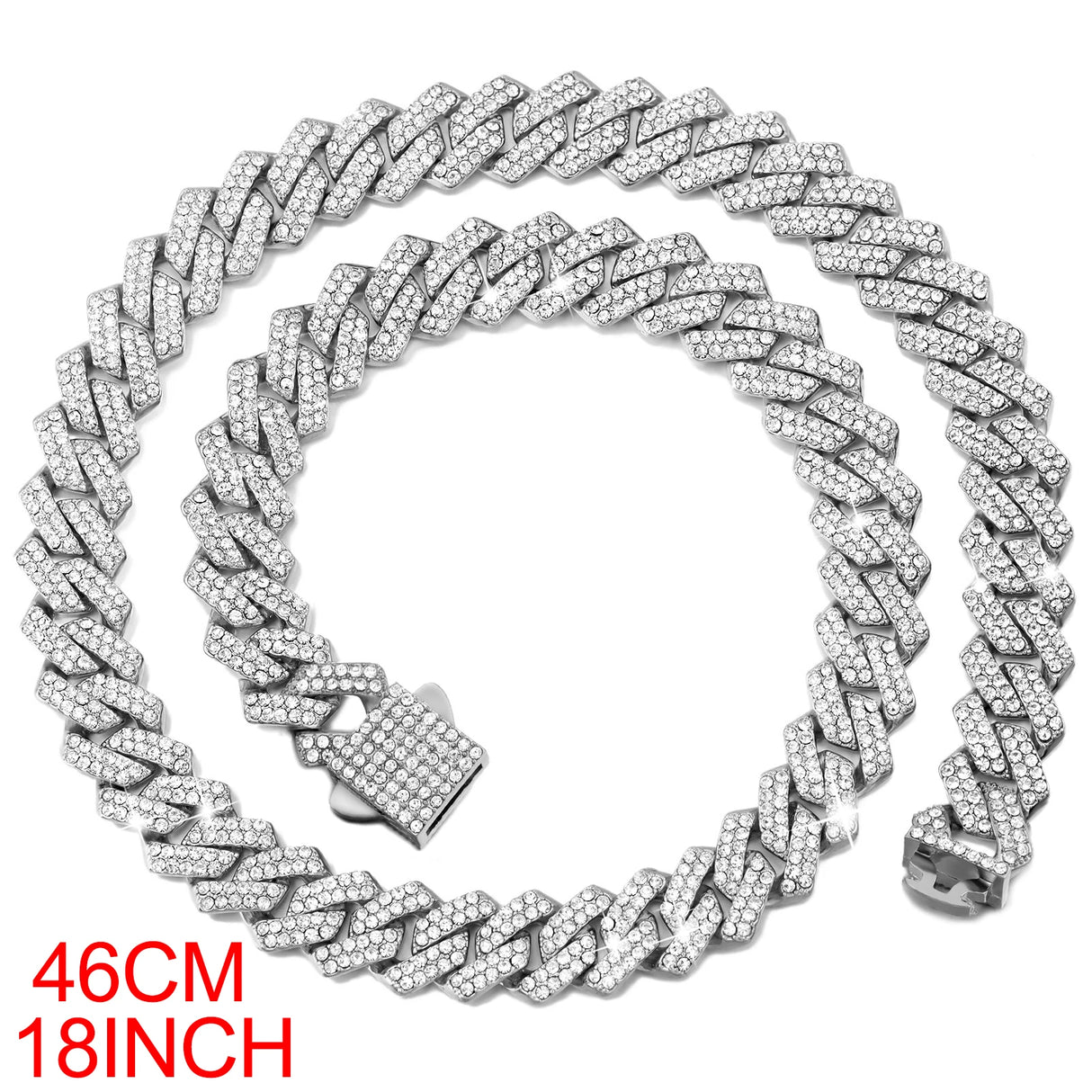 silver rhinestone chain necklace
