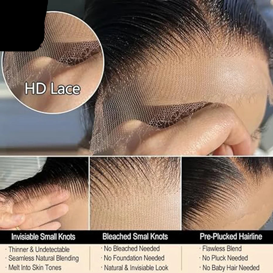 Invisible HD Lace Closures 5x5 6x6 7x7  Skin Melt Wig