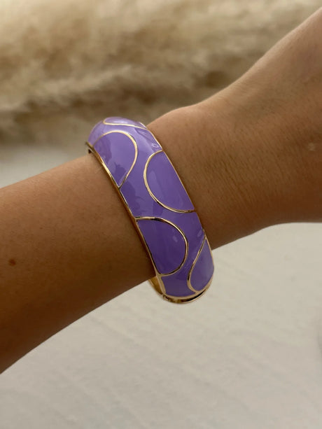 Irregular Purple Zinc Alloy Enamel Bangles Bracelet