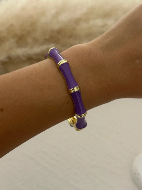 Irregular Purple Zinc Alloy Enamel Bangles Bracelet