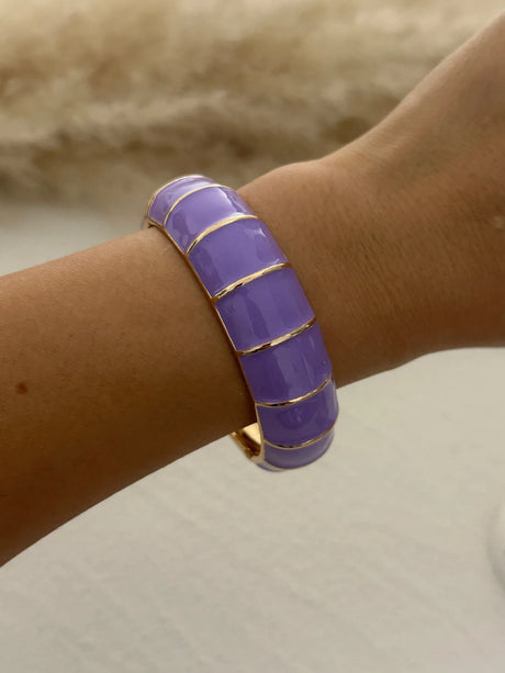 Irregular Purple Zinc Alloy Enamel Bangles Bracelet