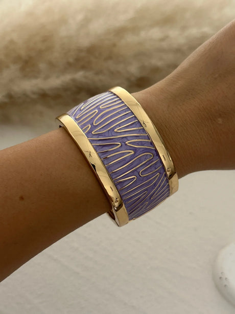 Irregular Purple Zinc Alloy Enamel Bangles Bracelet