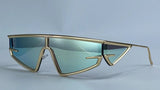 Gold Irregular Steampunk Windproof  Square Shield Sunglasses