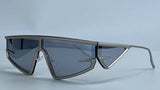 Black Irregular Steampunk Windproof  Square Shield Sunglasses