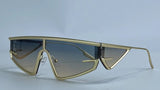 Gold Irregular Steampunk Windproof  Square Shield Sunglasses