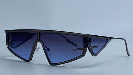 Black Irregular Steampunk Windproof  Square Shield Sunglasses