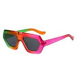 Pink Irregular Street Shooting Colored Sunglasses