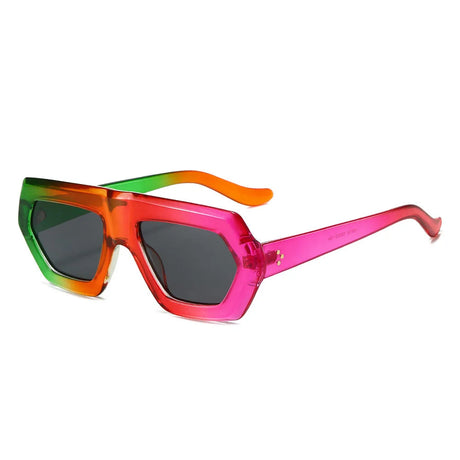 Pink Irregular Street Shooting Colored Sunglasses