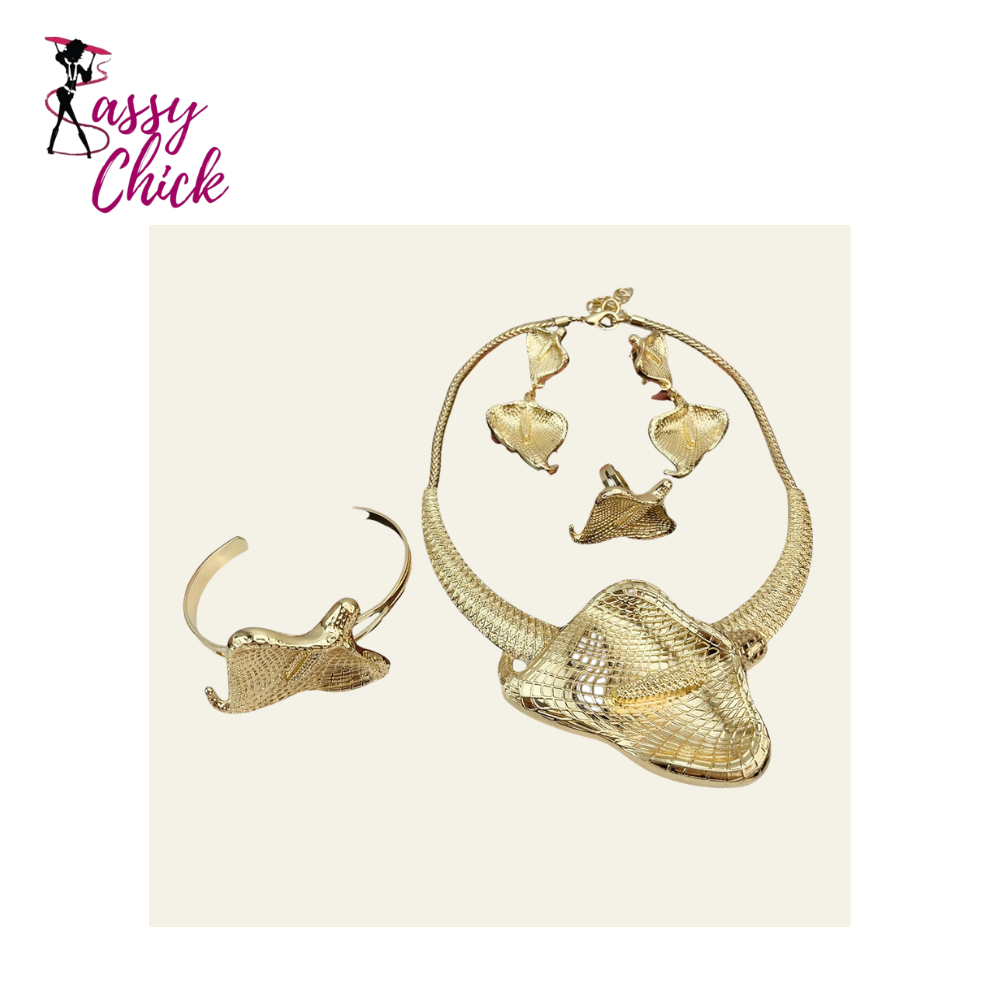 Italian Gold Plated Jewelry Set Sassy Chick Logo