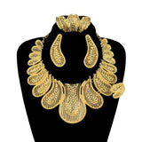 Italian Gold Plated Women Big Necklace Jewelry Sets