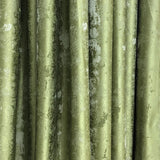 Silver jacquard luxury blackout curtains hanging in a modern living room