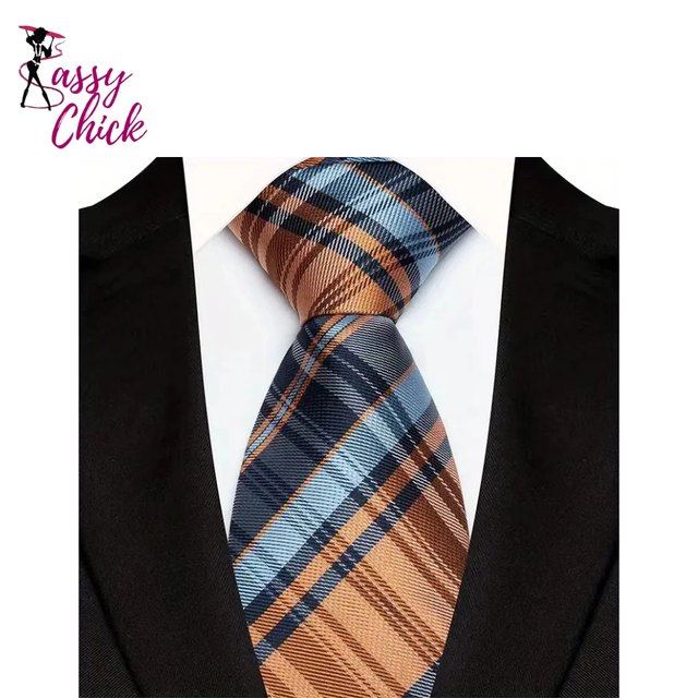 Jacquard 8CM Orange Brown Color Adult Neckties Sassy Chick Logo