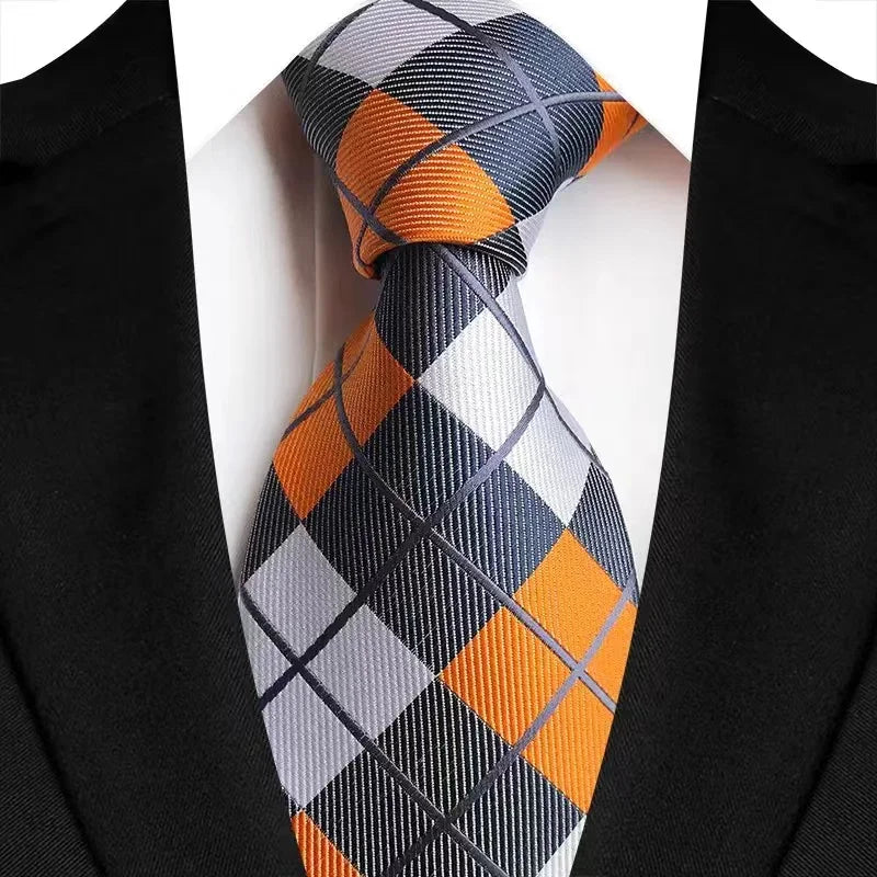 Jacquard 8CM Orange Brown Color Adult Neckties