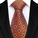 Jacquard 8CM Orange Brown Color Adult Neckties