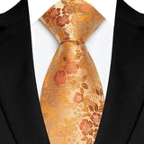 Jacquard 8CM Orange Brown Color Adult Neckties