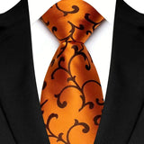 Jacquard 8CM Orange Brown Color Adult Neckties