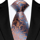 Jacquard 8CM Orange Brown Color Adult Neckties