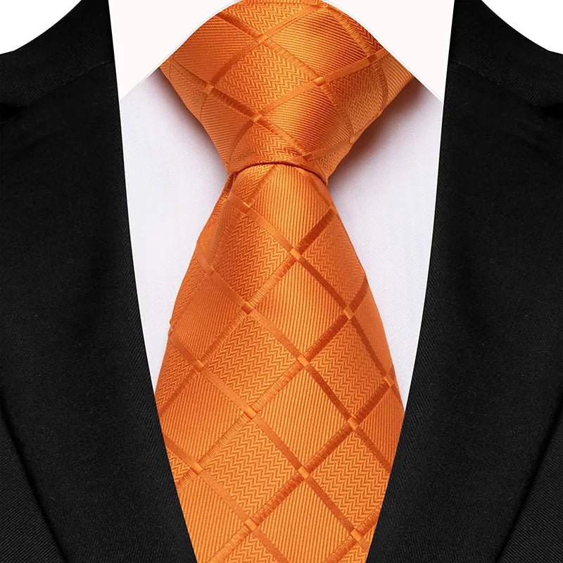 Jacquard 8CM Orange Brown Color Adult Neckties