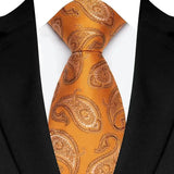 Jacquard 8CM Orange Brown Color Adult Neckties