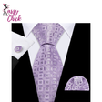 Jacquard Checked Plaid Silk Men Tie Handkerchief Cufflinks Set Sassy Chick Logo