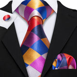 multi color diamond pattern tie set