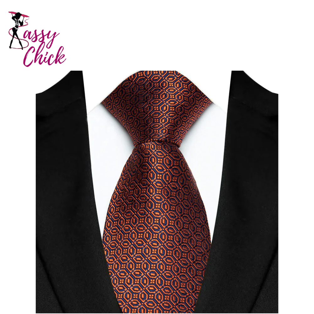 Jacquard Woven 8CM Business Men's Necktie Sassy Chick Logo