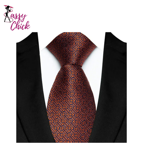 Jacquard Woven 8CM Business Men's Necktie Sassy Chick Logo