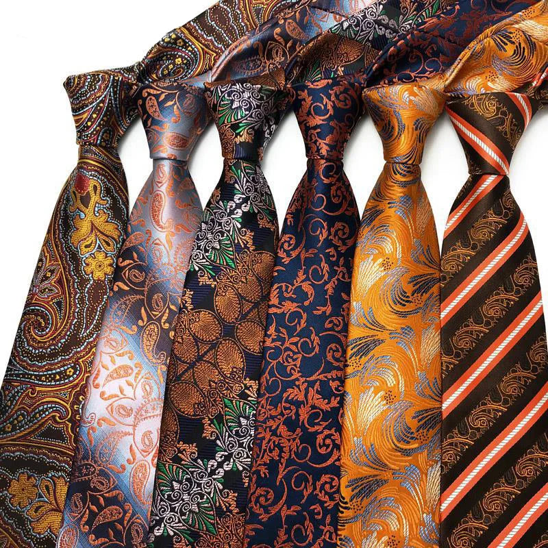 Collection of Jacquard Woven 8CM Floral Paisley Men's Ties