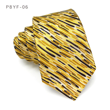 Yellow Jacquard Woven 8CM Floral Paisley Men's Ties